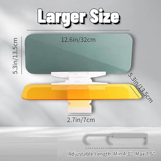 Anti-Glare Visor, SUNNIFA Car Day and Night ,2 in 1 Automobile Sun Anti-UV Block Visor Non Glare Anti-Dazzle Sunshade Mirror Goggles Shield for Driving Goggles, Aluminum