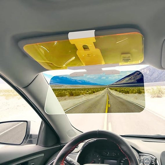 Anti-Glare Visor, SUNNIFA Car Day and Night ,2 in 1 Automobile Sun Anti-UV Block Visor Non Glare Anti-Dazzle Sunshade Mirror Goggles Shield for Driving Goggles, Aluminum